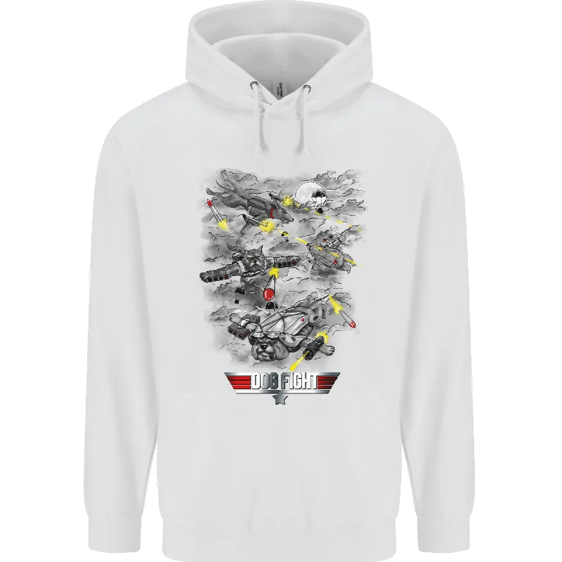 Online Exclusive Dog Fight Parody Airforce RAF Funny Mens 80% Cotton Hoodie
