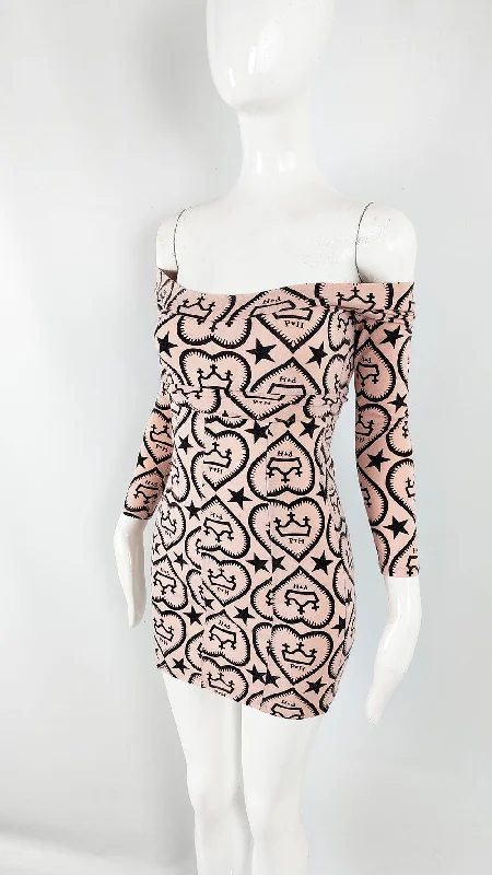 Best Deals Pam Hogg Vintage Pastel Pink Mini Bodycon Dress, 1980s