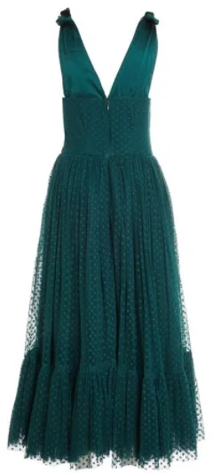 Special Offer Green Tulle Midi Dress