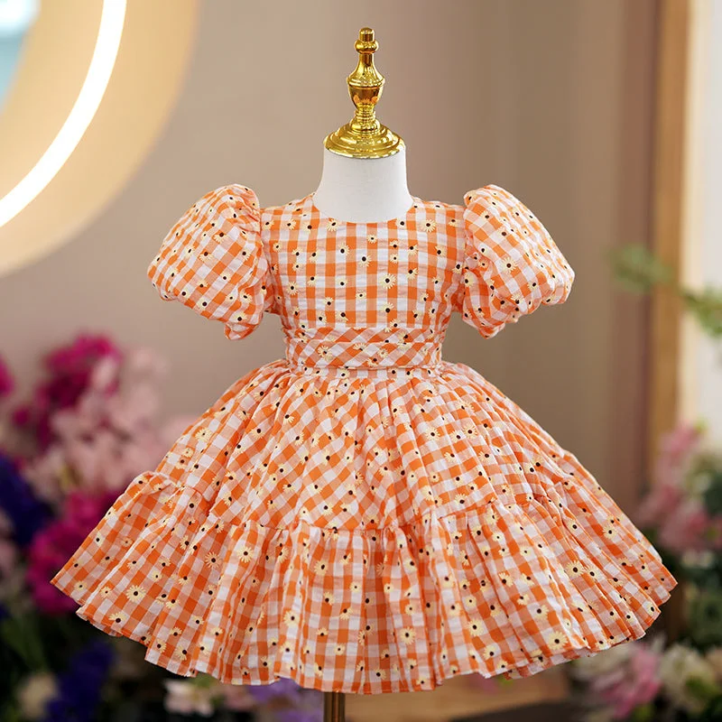 Last Chance Baby Girl Dress Toddler Prom Summer Plaid Party Princess Dress