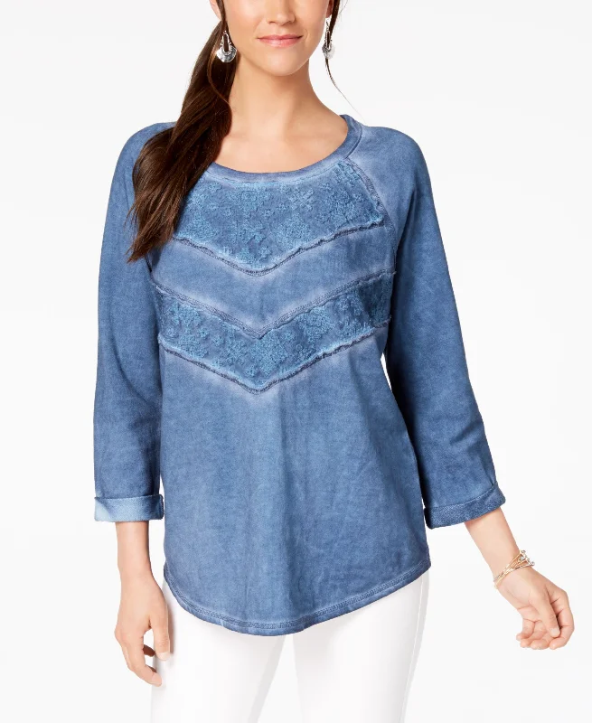 Limited Quantity Style & Co Lace Panel Sweatshirt
