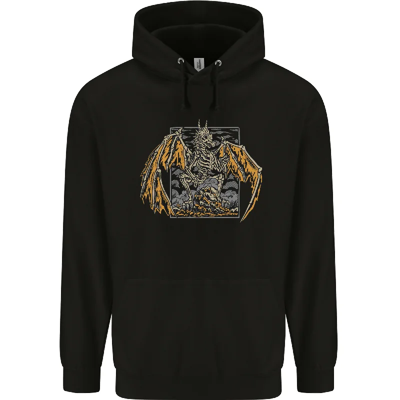 Holiday Sale Devil Dragon Skeleton Fantasy Skull Demon Mens 80% Cotton Hoodie