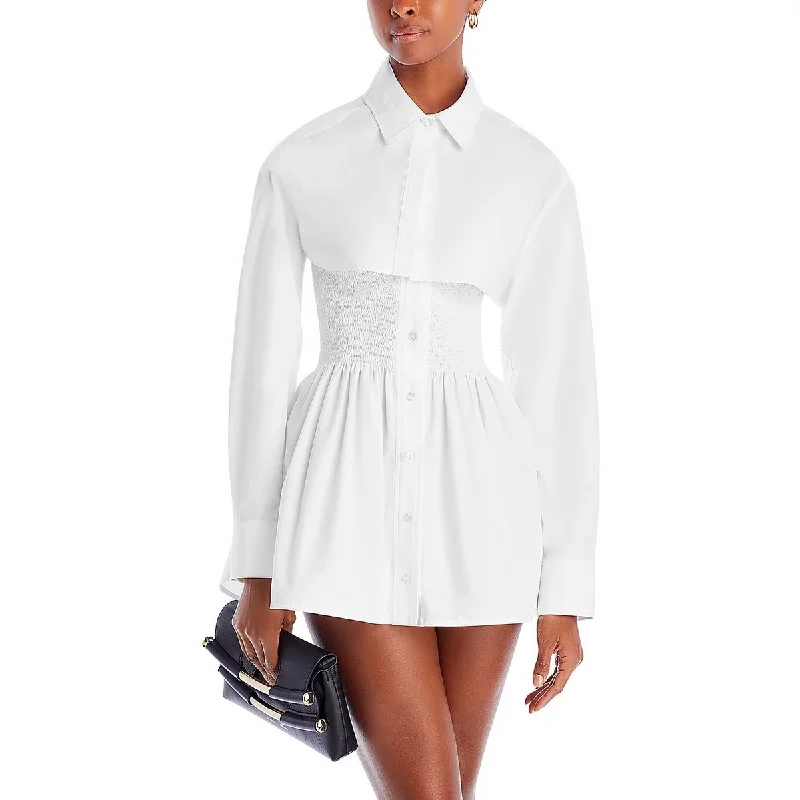 Alexander Wang Womens Smocked Over Shirt Two Piece Dress