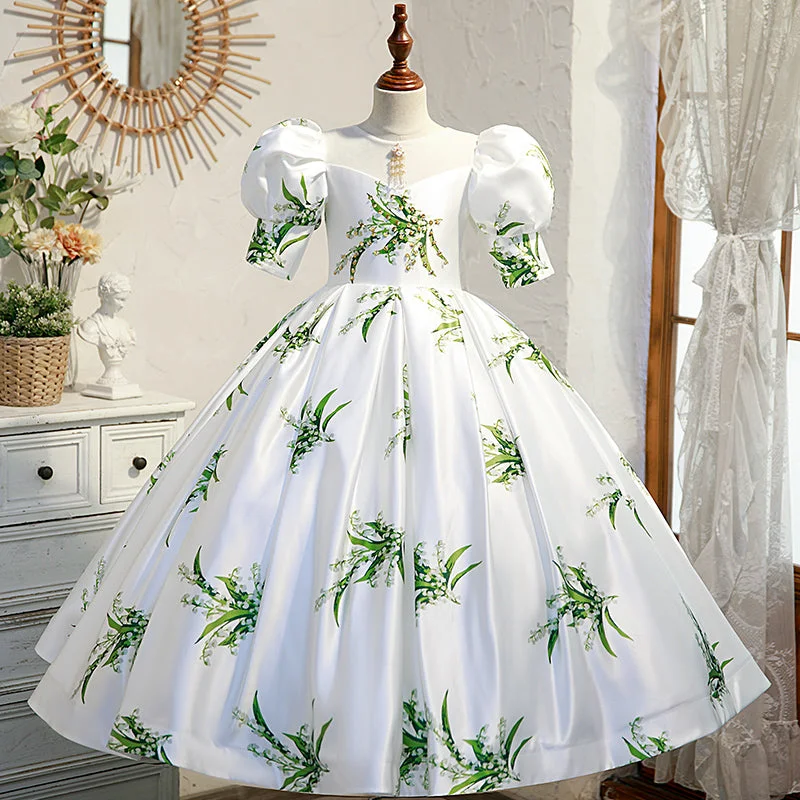 Special Price Little Girl Dress Flower Gurl Baptism Pageant Princess Summer Elegant Printed Fluffy Dress Special Price Little Girl Dress Flower Gurl Baptism Pageant Princess Summer Elegant Printed Fluffy Dress
