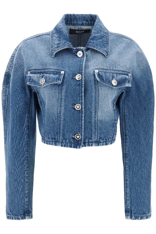 Deal Zone Cropped Denim Jacket  - Blue