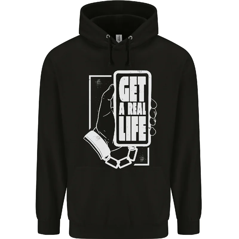 Best Bargains Get a Real Life Antisocial Phone Addict Mens 80% Cotton Hoodie