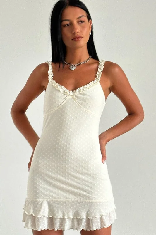 Buy More, Save More Motel Rocks Bestari Mini Dress in Ivory