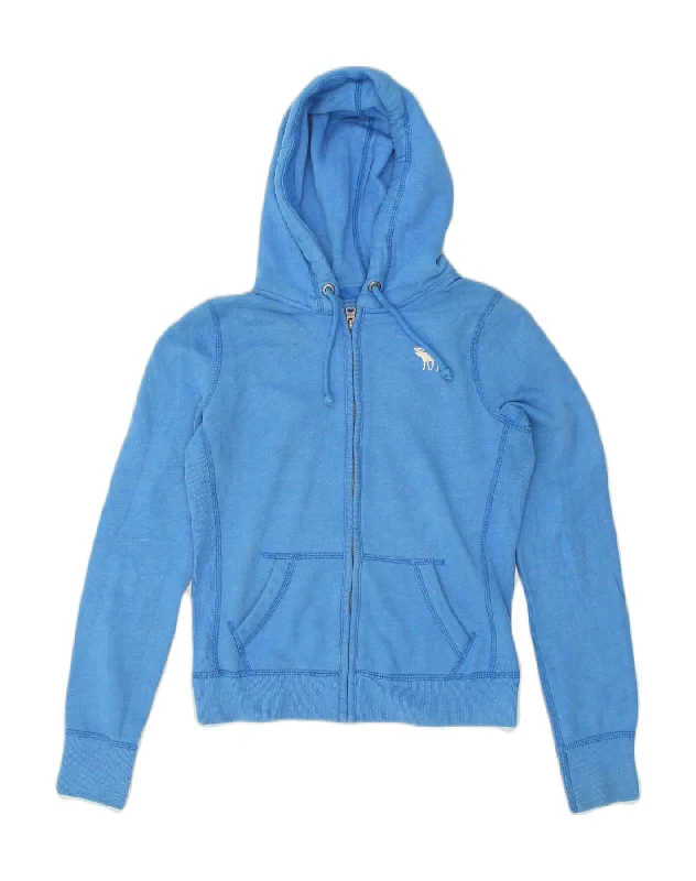 Markdown Madness ABERCROMBIE & FITCH Womens Zip Hoodie Sweater UK 12 Medium Blue Cotton Markdown Madness ABERCROMBIE & FITCH Womens Zip Hoodie Sweater UK 12 Medium Blue Cotton