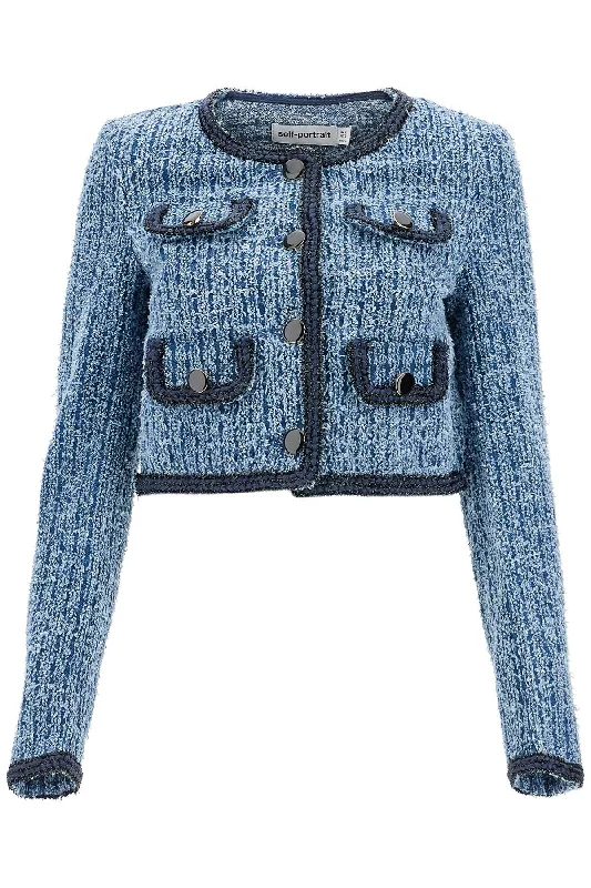 Price Blitz Distressed Denim Cropped Jacket In  - Blu