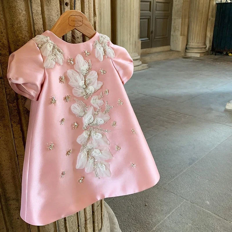 Limited Time Discount Baby Girl Birthday Dresses Embroidery Bead Sequin Princess Dress Toddler Party Dress