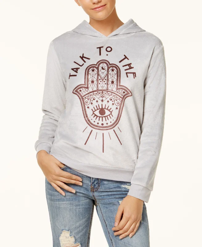 Seasonal Clearance Hybrid Juniors Hamsa Plush Graphic Hoodie