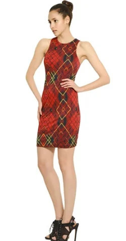 Huge Discounts Tartan Print Dress