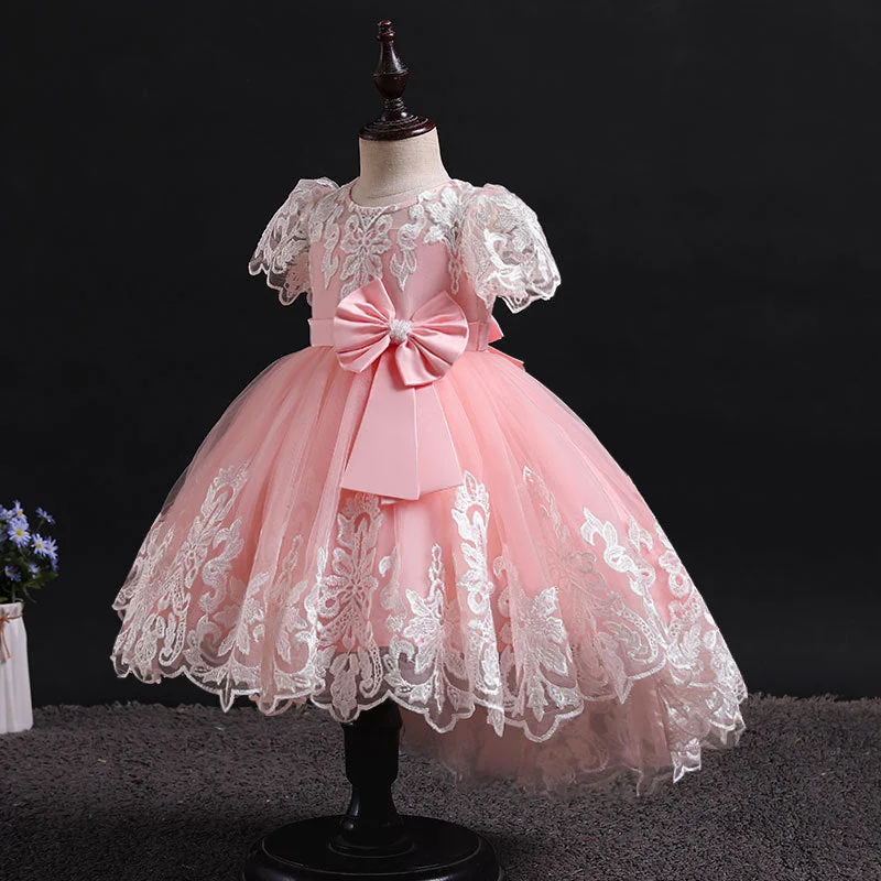 Savings Bonanza Girl Christmas Dress Baby Girl Pageant Princess Dresses Easter Dress Toddler Bow Tailing Embroidered  Puffy Prom Dress