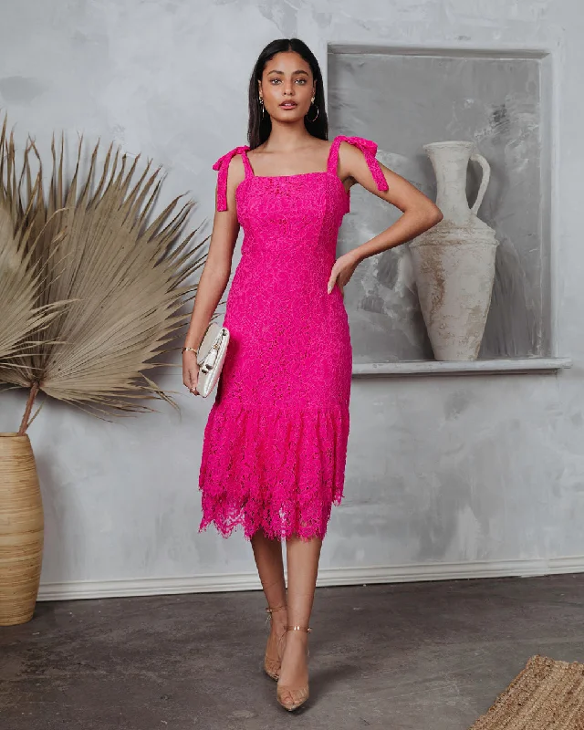 Miami High Tea Lace Midi Dress