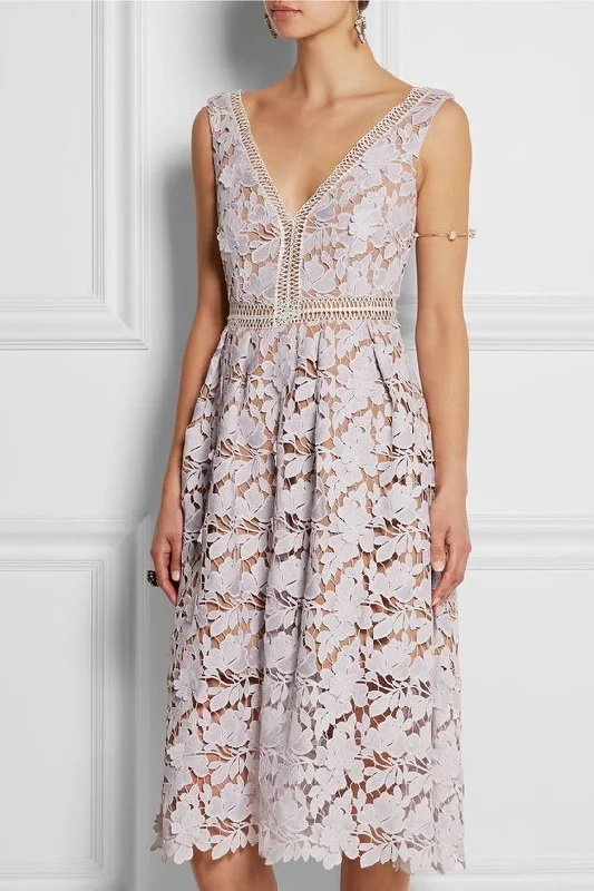 Early Access Lilac Guipure Lace Dress