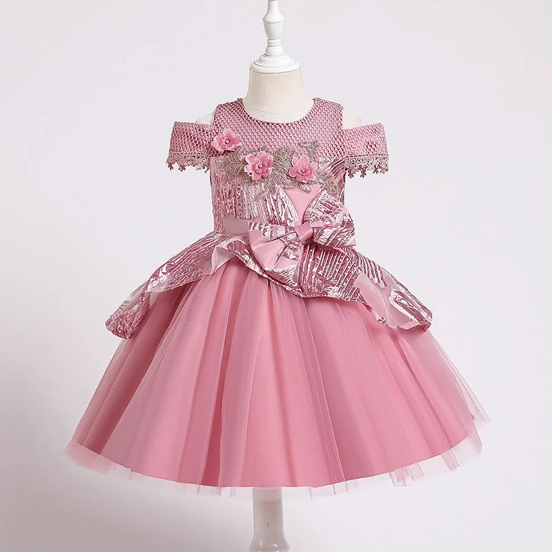 Can't Miss Toddler Ball Gowns Flower Girl Elegant Embroidery Irregular Princess Party Dress