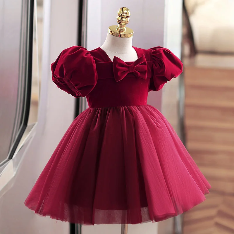 Value Deals Girl Christmas Dress Baby Girl Flower Dress Girl Wine Red Bow Cake Puffy Princess Dress Value Deals Girl Christmas Dress Baby Girl Flower Dress Girl Wine Red Bow Cake Puffy Princess Dress