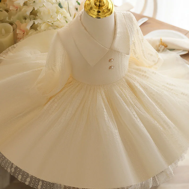 Buy Now Toddler Ball Gowns Girl Elegant Doll Collar Baptism Princess Dress