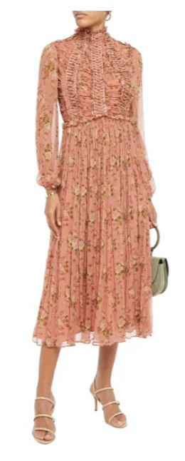 Clearance Sale Espionage Silk Floral Chiffon Dress