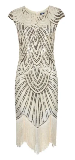 Super Savings Evelyn 1920s Flapper Dress Gold