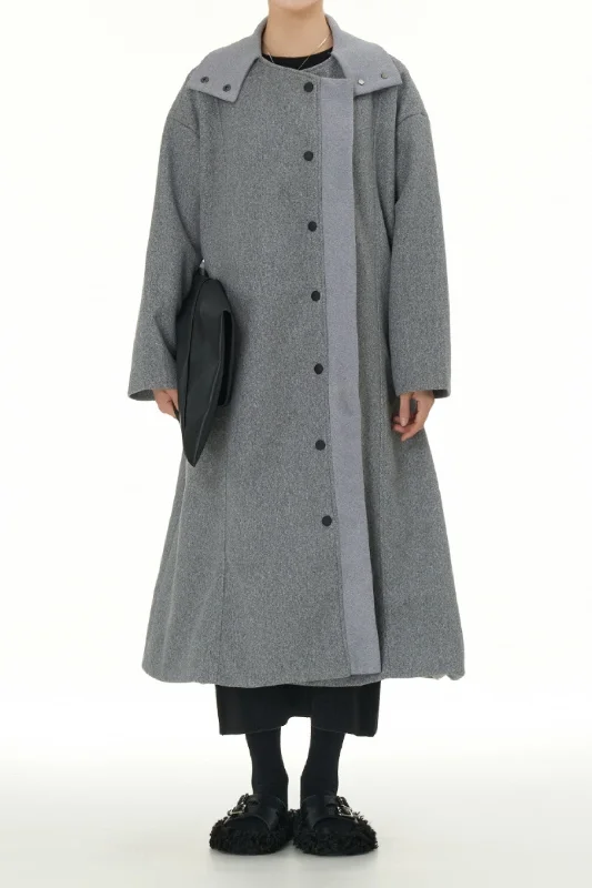 Vogue Grey Trench Coat With Snap Buttons