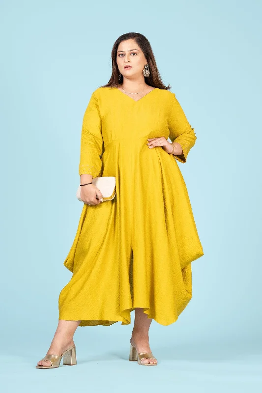 Lowest Price Curvy Lane Women Plus Size V Neck Cowl Styled Dress