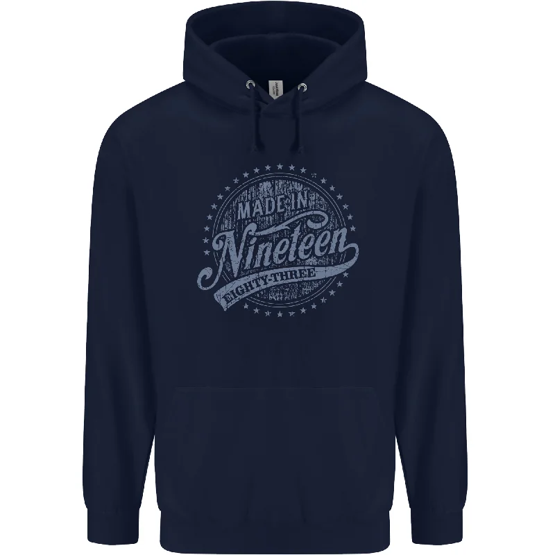 Today Only Distressed 41st Birthday Made In 1983 Mens 80% Cotton Hoodie Navy Blue