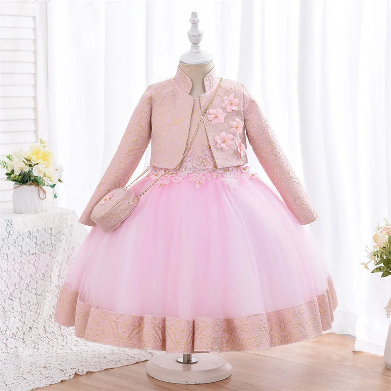 Can't Be Beat Toddler Girl Birthday Party Dress Two-piece Puffy Long-sleeved Princess Dress Can't Be Beat Toddler Girl Birthday Party Dress Two-piece Puffy Long-sleeved Princess Dress
