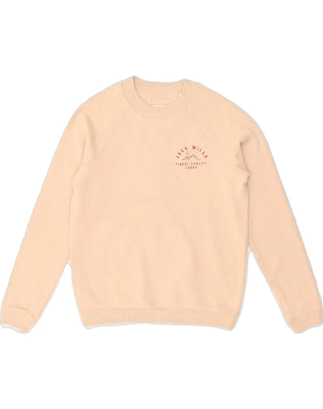 Blowout Sale JACK WILLS Womens Sweatshirt Jumper UK 8 Small Pink Cotton