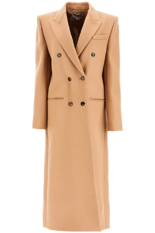 Deep Discounts Long Double-breasted Coat  - Beige
