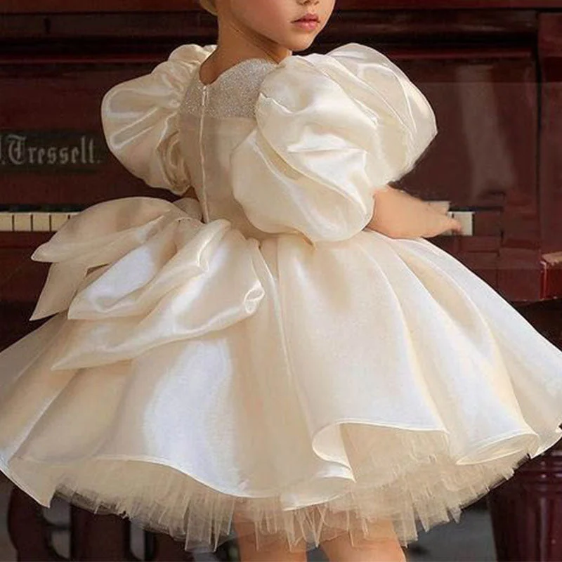 Seasonal Clearance First Communion Dress Girl Pageant Formal Dress Puff Sleeves Puffy Sequined Princess Dress Seasonal Clearance First Communion Dress Girl Pageant Formal Dress Puff Sleeves Puffy Sequined Princess Dress