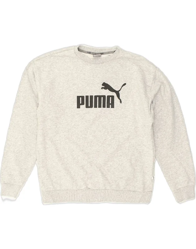 Stock Clearance PUMA Womens Graphic Sweatshirt Jumper UK 12 Medium Grey