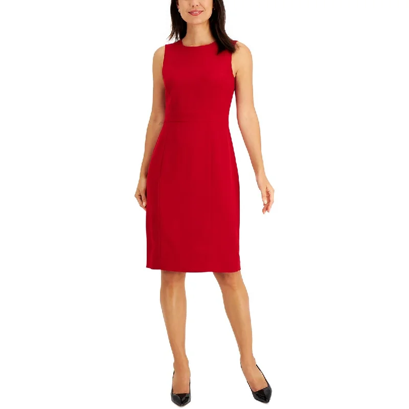 Kasper Womens Petites Sleeveless Above Knee Sheath Dress