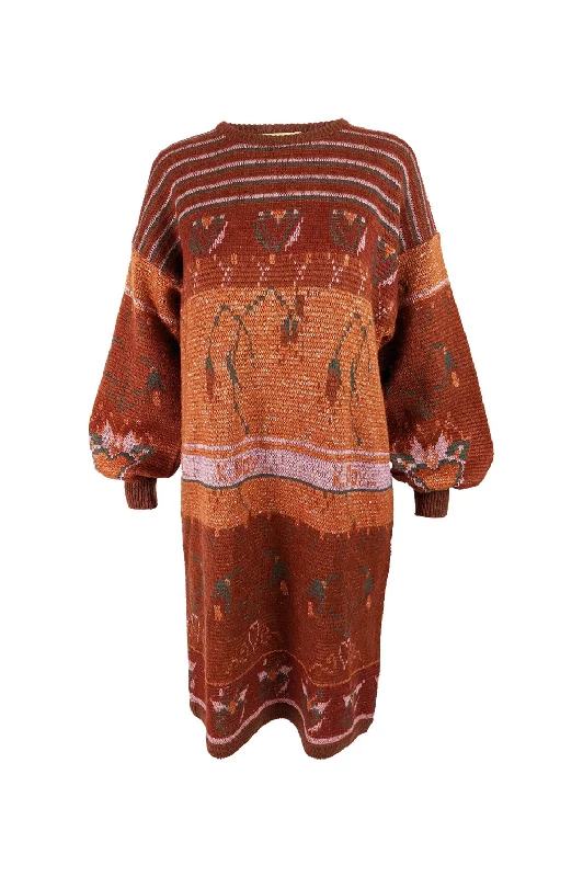 Today's Special Vintage Orange Knit Jumper Dress, 1980s