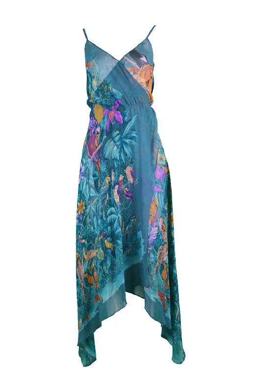 Savings Galore Womens Vintage Silk Chiffon Dress, Spring 1970