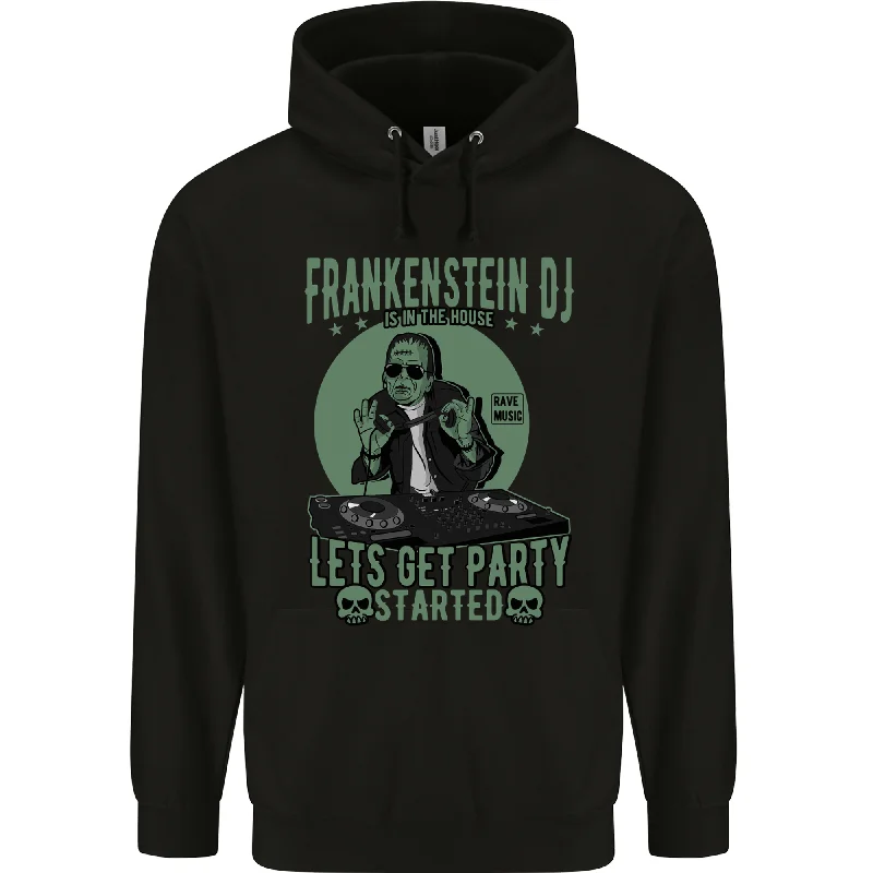 Sale Event DJ Frankenstein Funny Music Vinyl Halloween Mens 80% Cotton Hoodie