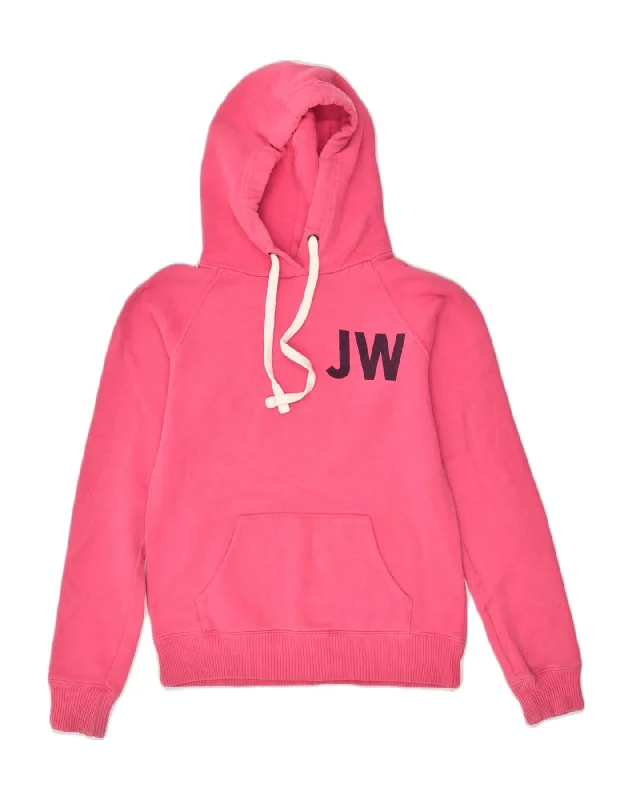 Best Seller JACK WILLS Womens Graphic Hoodie Jumper UK 8 Small  Pink Cotton
