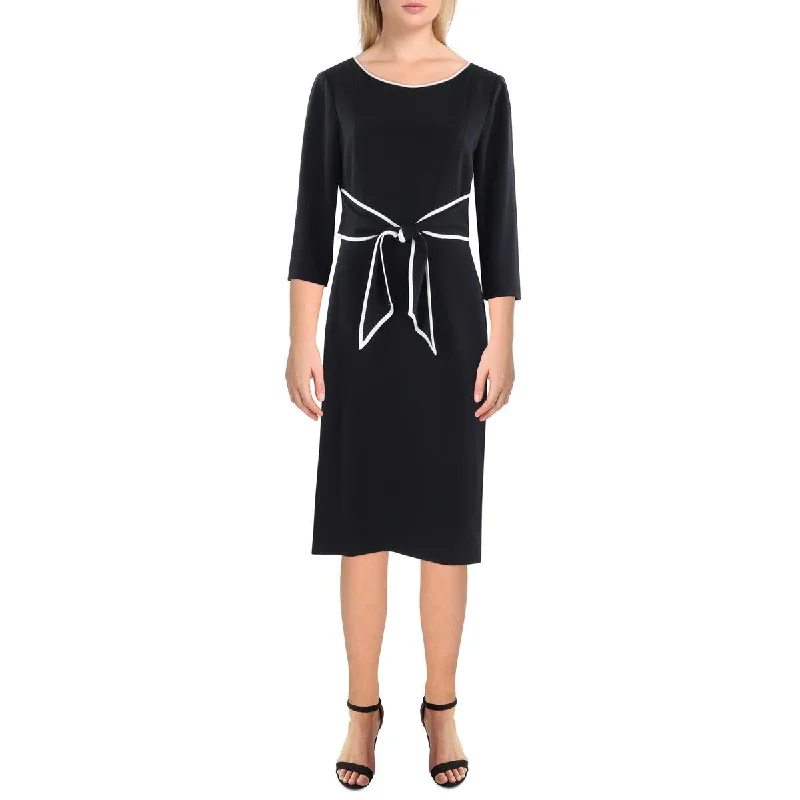 Adrianna Papell Womens Knee-Length Front Tie Wear To Work Dress