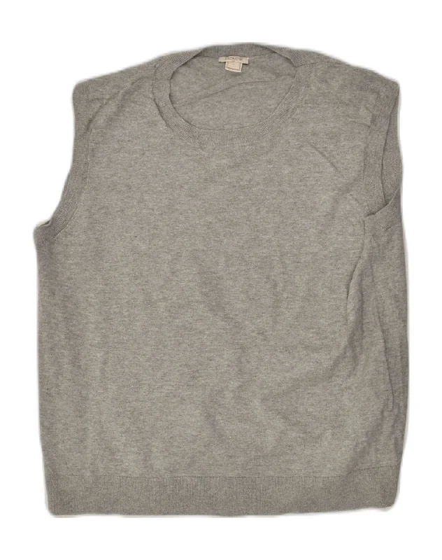 New Markdowns J. CREW Womens Vest Tank Top UK 14 Large Grey Cotton