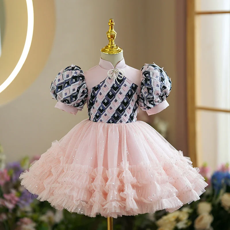 Exclusive Online Offer Toddler Prom Dress Girl Summer Beauty Pageant Stand Collar Puff Sleeve Princess Dress Exclusive Online Offer Toddler Prom Dress Girl Summer Beauty Pageant Stand Collar Puff Sleeve Princess Dress