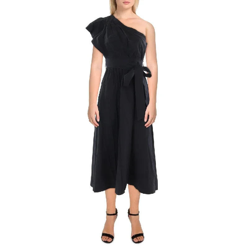 Madewell Womens Below Knee One Shoulder Midi Dress