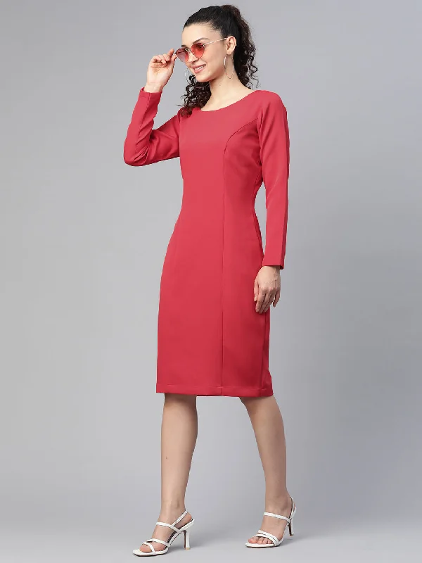 New Deals Stretch Pencil Dress - Hot Red
