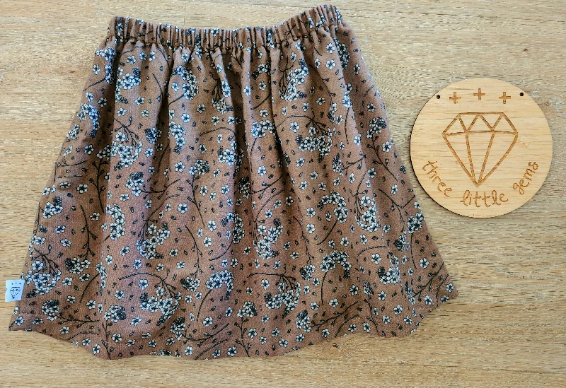 Limited Availability Mocha Floral Muslin Skirt-Pre order