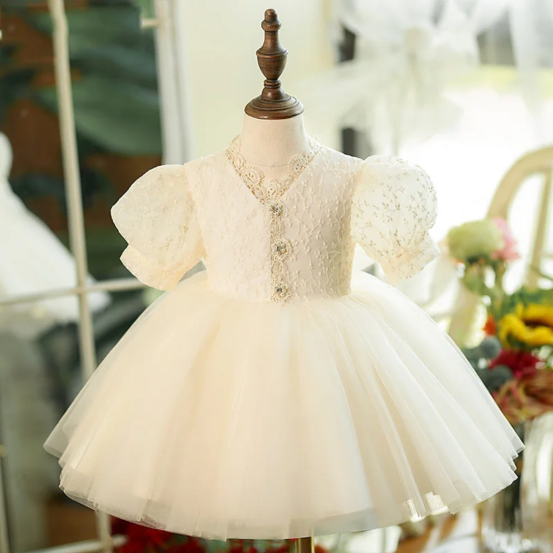 Price Cut Baby Girl Dress Little Girl White Puffy Beauty Communion Pageant Princess Baptism Dress Price Cut Baby Girl Dress Little Girl White Puffy Beauty Communion Pageant Princess Baptism Dress
