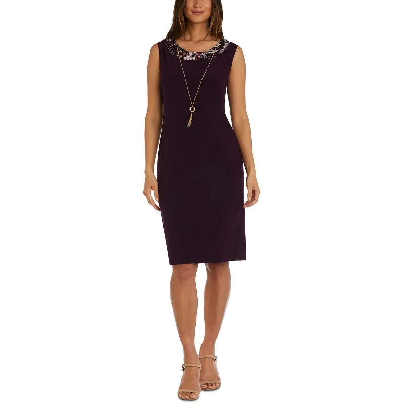 R&M Richards Womens Jersey Sleeveless Sheath Dress