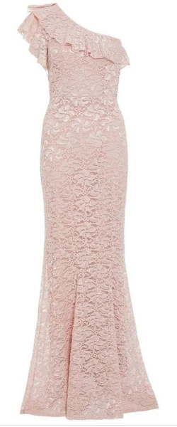 Today's Special Nude Glitter Lace Maxi Dress