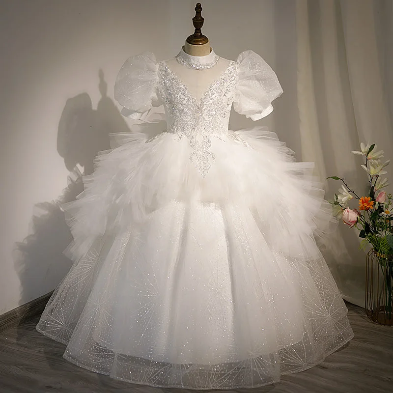 Price Reduction Children First Communion Dress Flower Girl White Elegant Pageant Wedding Puffy Princess Dress Price Reduction Children First Communion Dress Flower Girl White Elegant Pageant Wedding Puffy Princess Dress