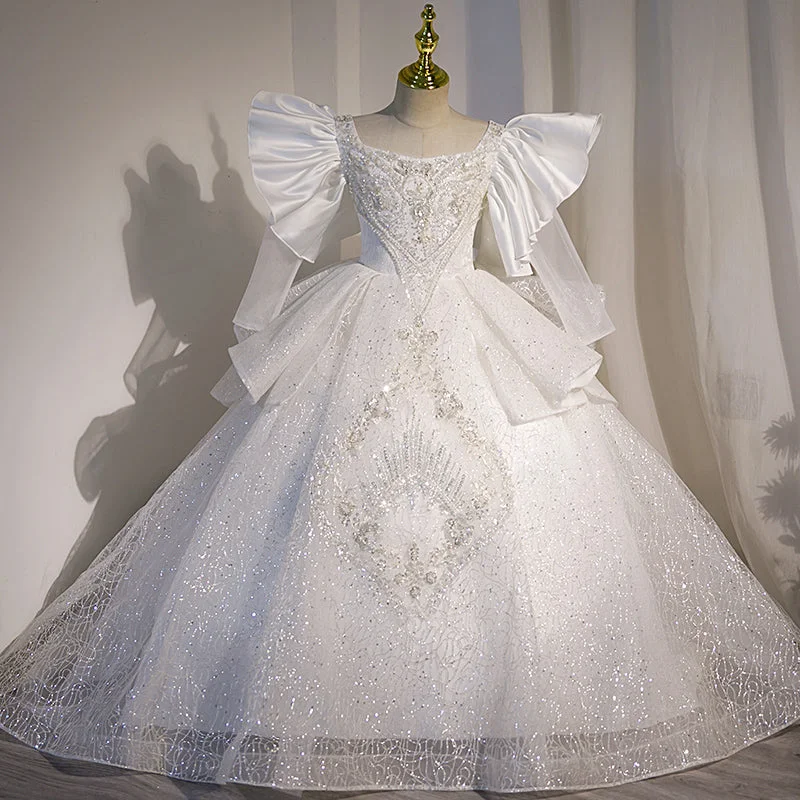 Shop and Save Flower Girl Dress Children Pageant Elegant Baptism Trailing Wedding Princess Dress Shop and Save Flower Girl Dress Children Pageant Elegant Baptism Trailing Wedding Princess Dress