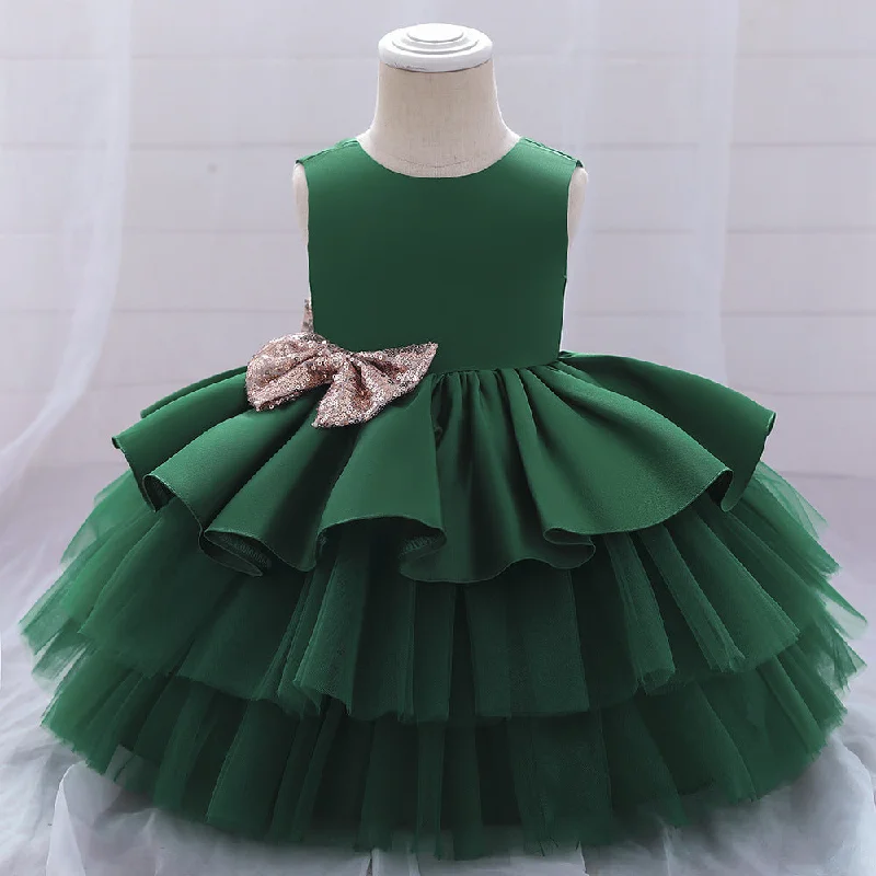 Year-End Sale Baby Girl Princess Dress Toddler Sequined Bow Birthday Party Dress