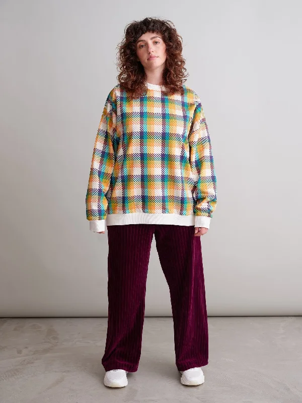 Limited Availability Cotton Sweatshirt Plaid